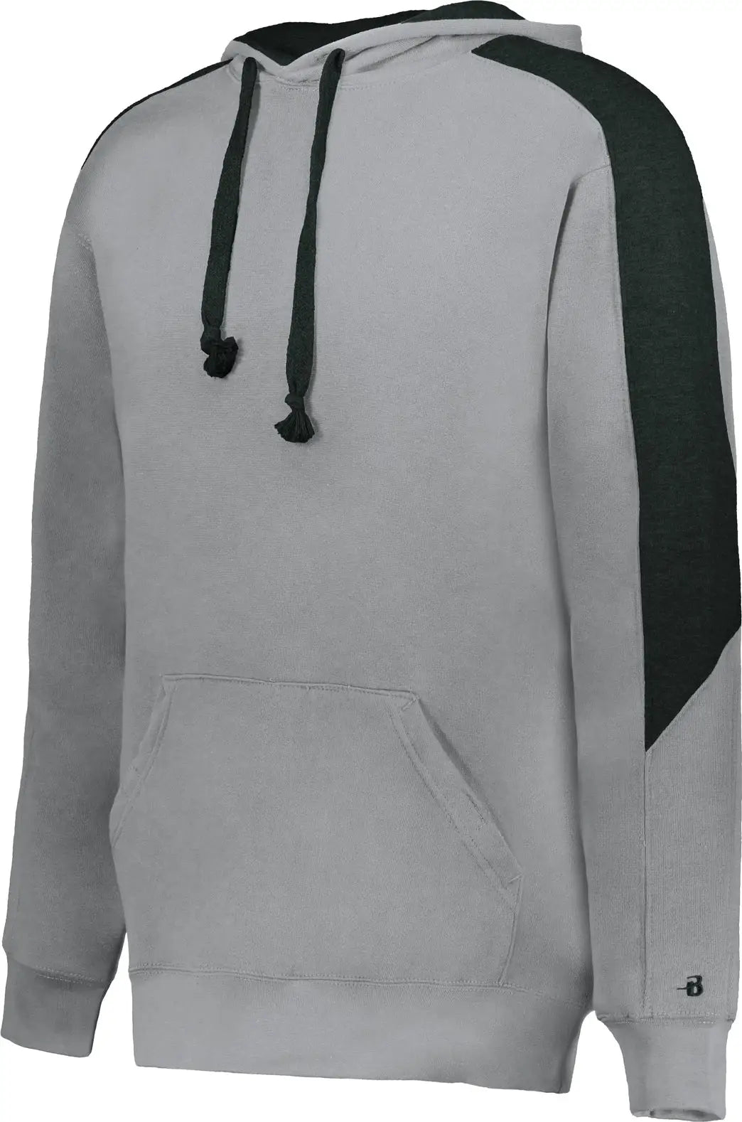 Badger Sport 1265 Saber Hoodie - Oxford Gray Black - Adult Xs