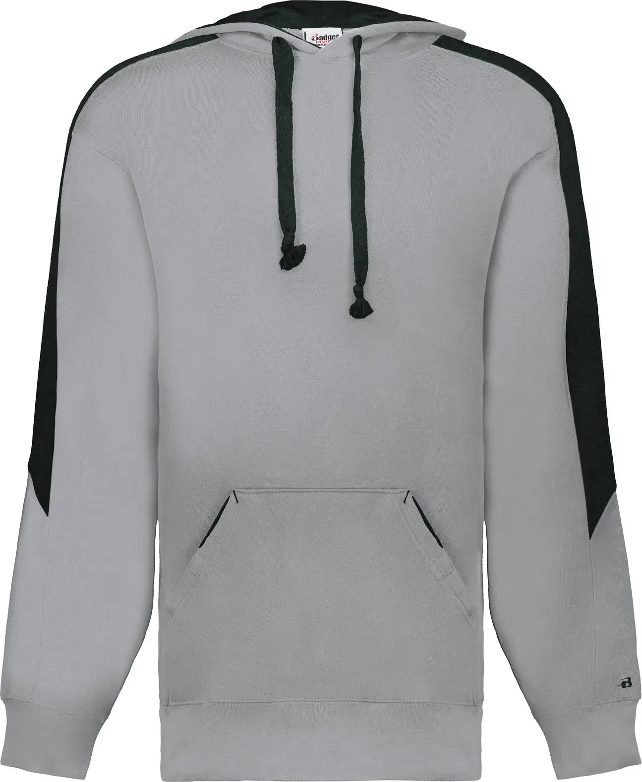 Badger Sport 126500 Saber Hoodie - Oxford Gray Black - Adult Xs