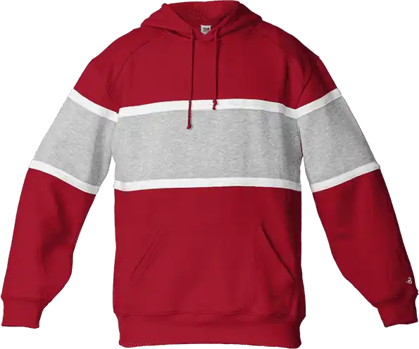 Badger Sport 1282 United Hoodie - Red Oxford White