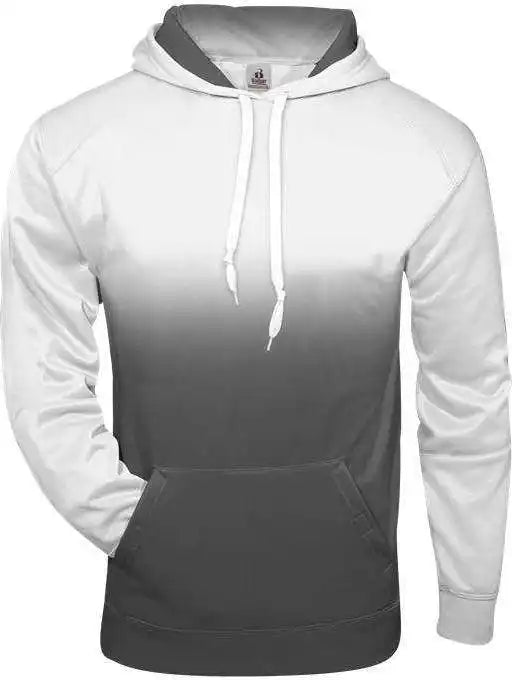 Badger Sport 1403 Ombre Hoodie - White Graphite