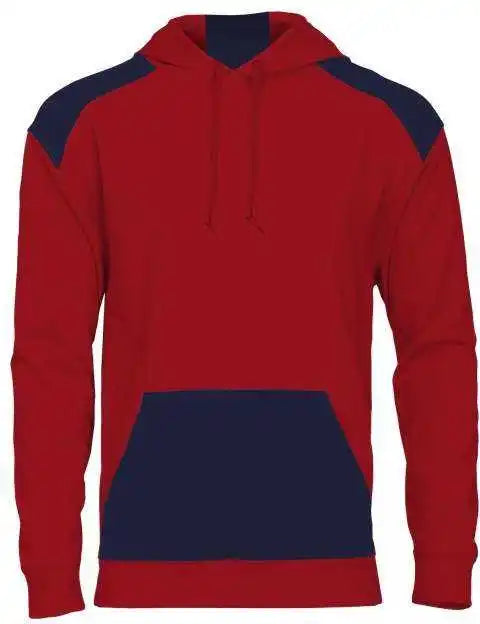Badger Sport 1440 Breakout Performance Fleece Hoodie Red Navy