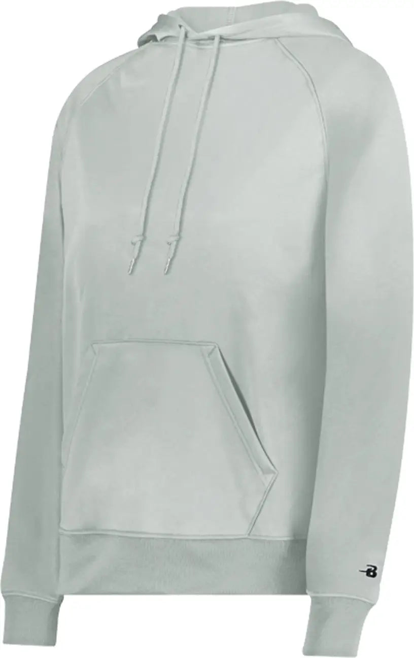 Badger Sport 1460 Ladies Performance Flece Hoodie - Silver