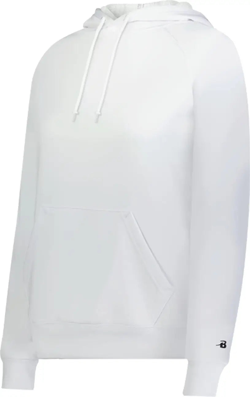 Badger Sport 146000 Ladies Performance Flece Hoodi - White - Xs