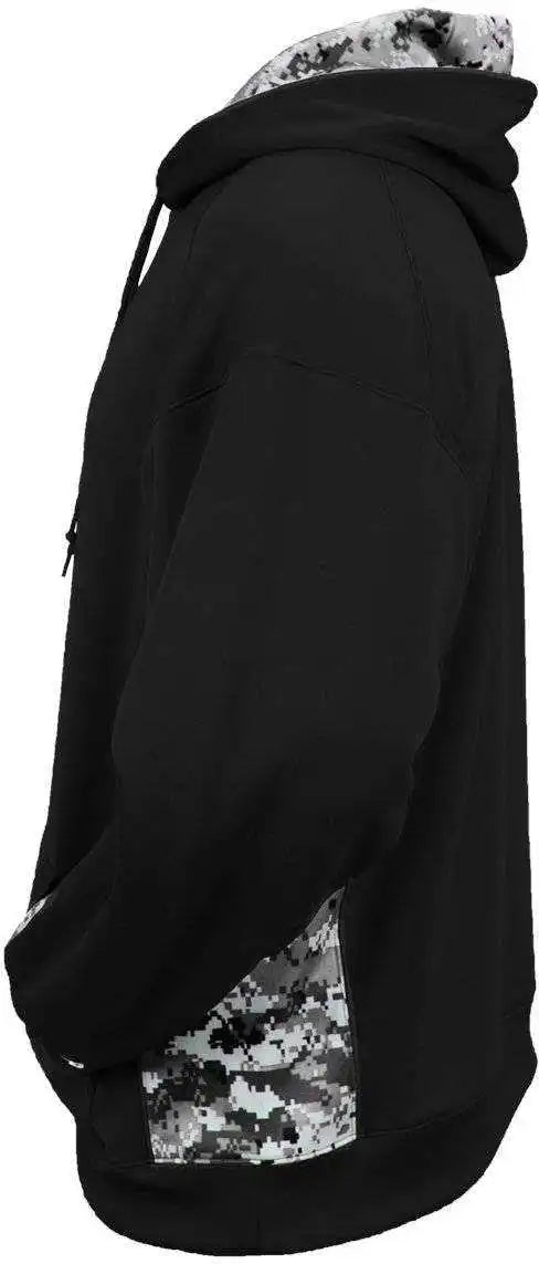 Badger Sport 1464 Adult Digital Hoodie - Black White