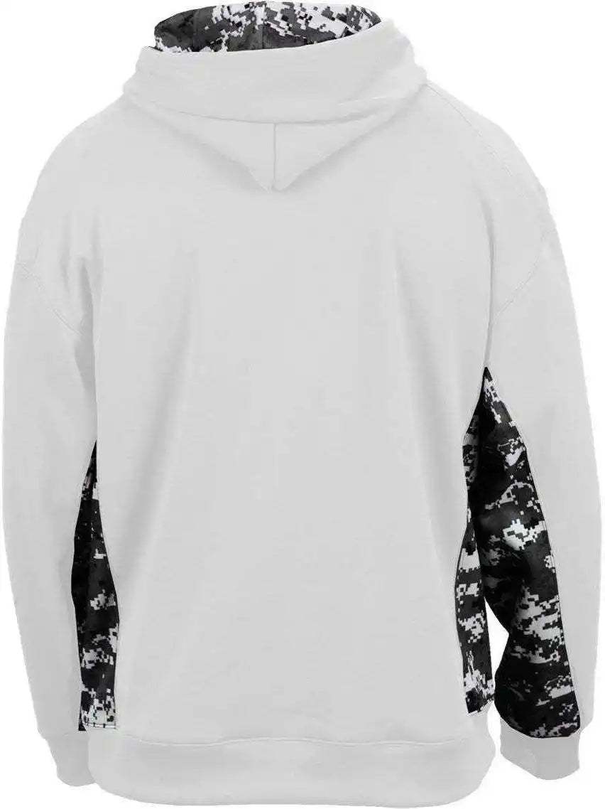 Badger Sport 1464 Adult Digital Hoodie - White Black