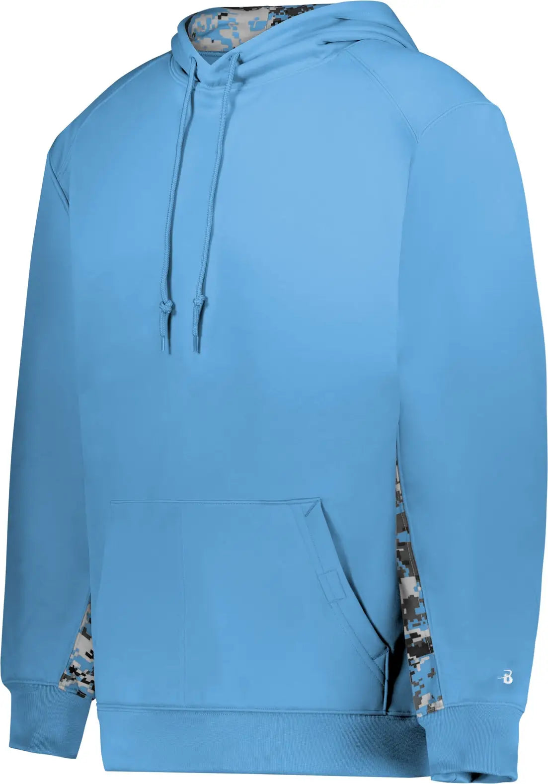 Badger Sport 1464 Digital Color Block Hoodie - Columbia Blue - Adult Xs