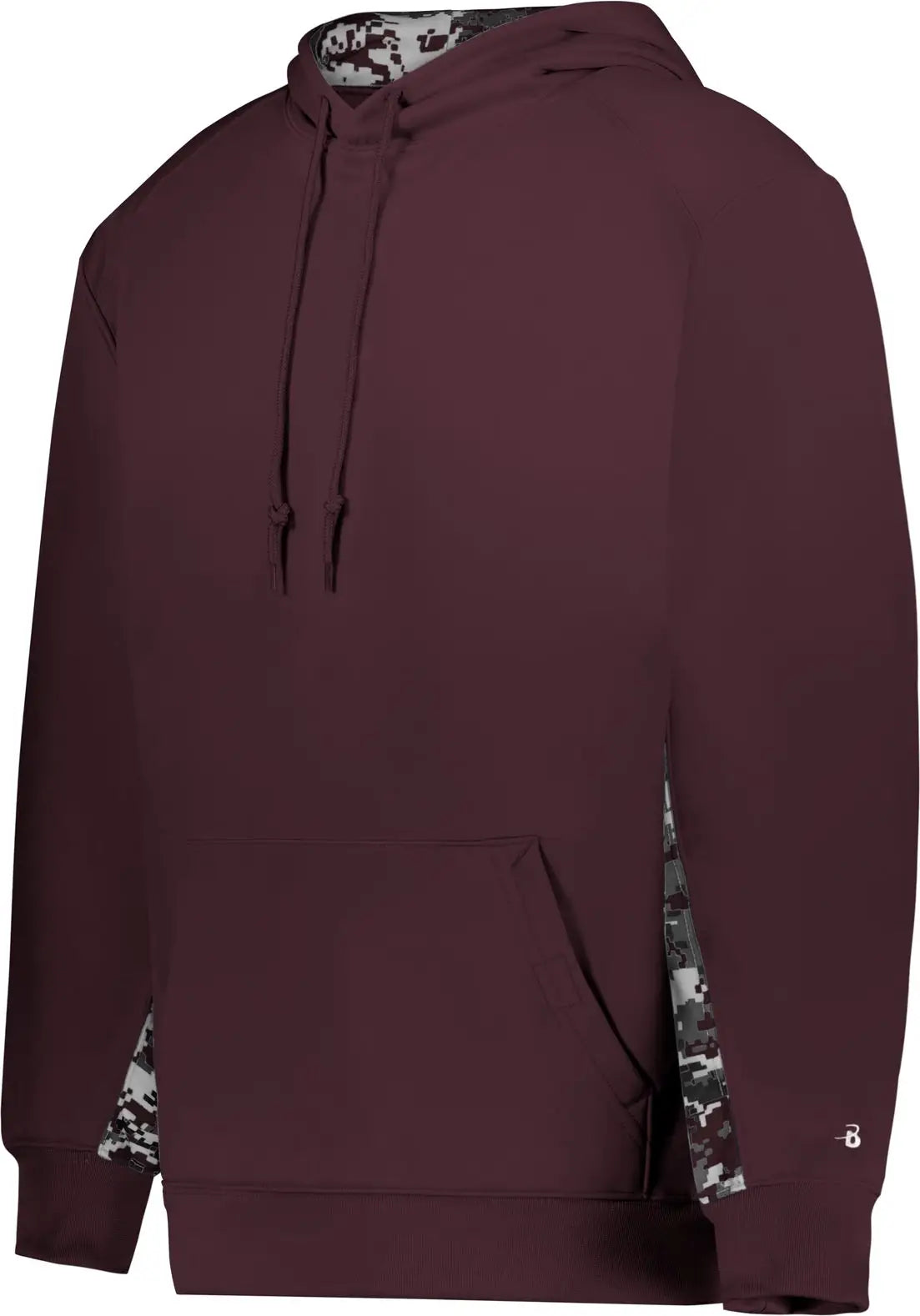 Badger Sport 1464 Digital Color Block Hoodie - Maroon - Adult Xs