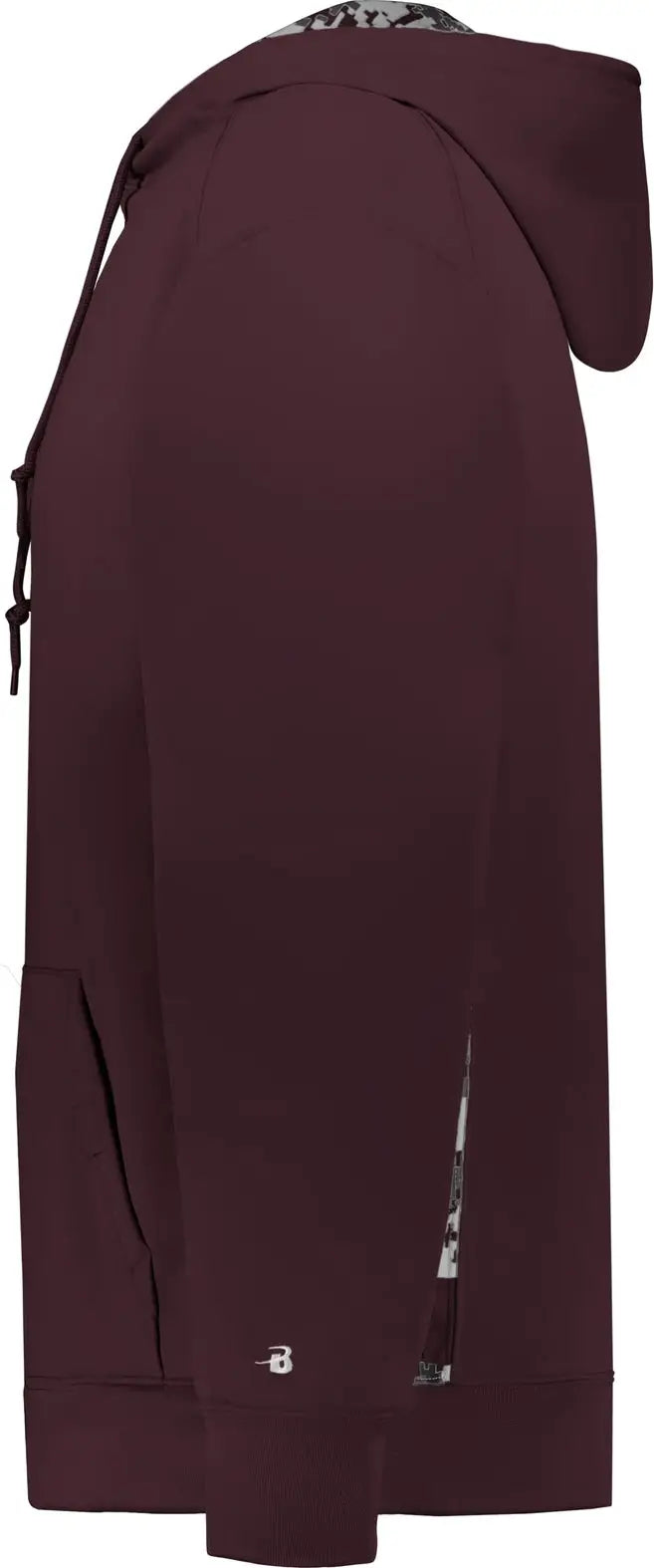 Badger Sport 1464 Digital Color Block Hoodie - Maroon