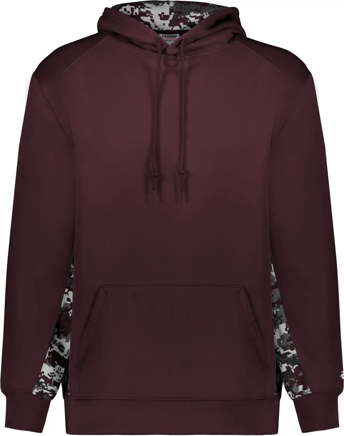 Badger Sport 1464 Digital Color Block Hoodie - Maroon