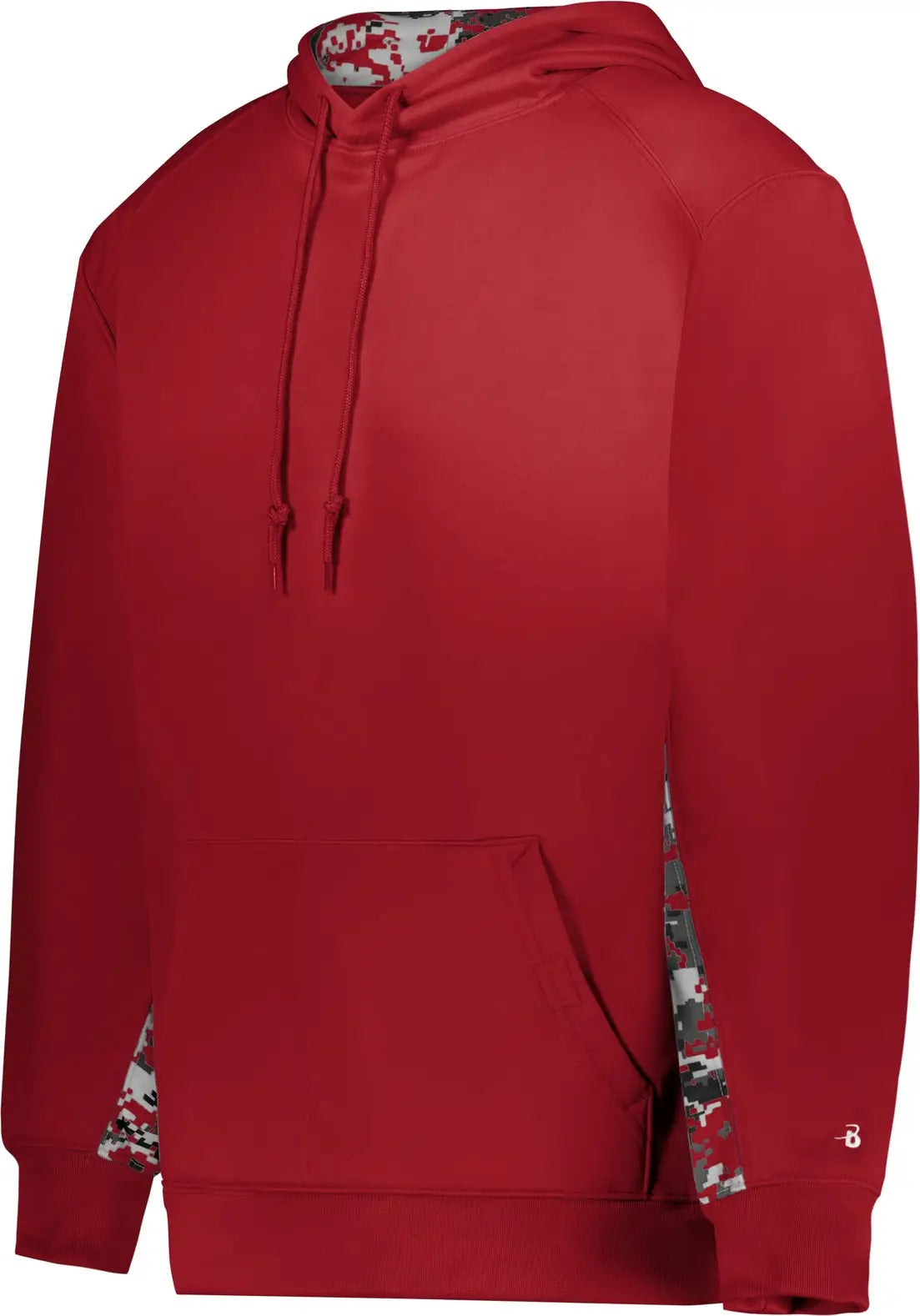 Badger Sport 1464 Digital Color Block Hoodie - Red