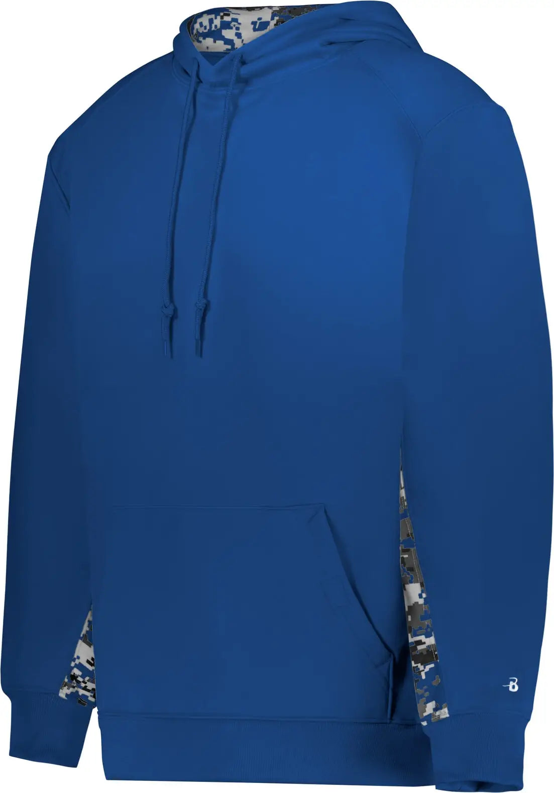 Badger Sport 1464 Digital Color Block Hoodie - Royal - Adult Xs