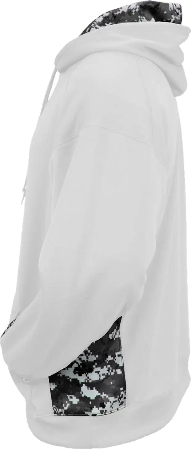 Badger Sport 1464 Digital Color Block Hoodie - White Black