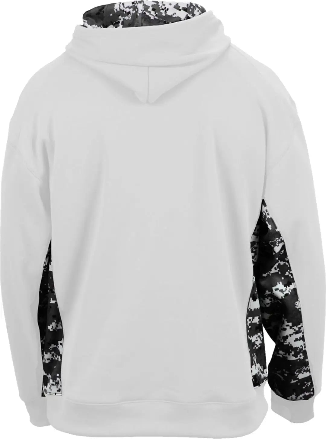 Badger Sport 1464 Digital Color Block Hoodie - White Black