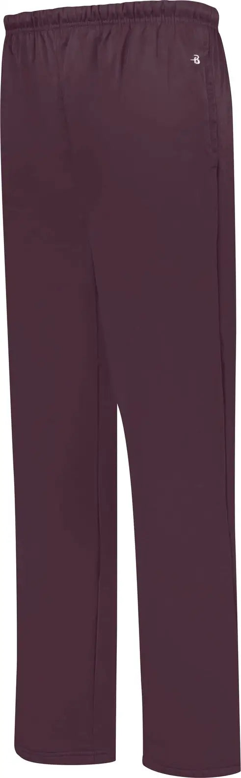 Badger Sport 1478 Perf. Fleece Open Bottom Pant - Maroon - Adult Xs