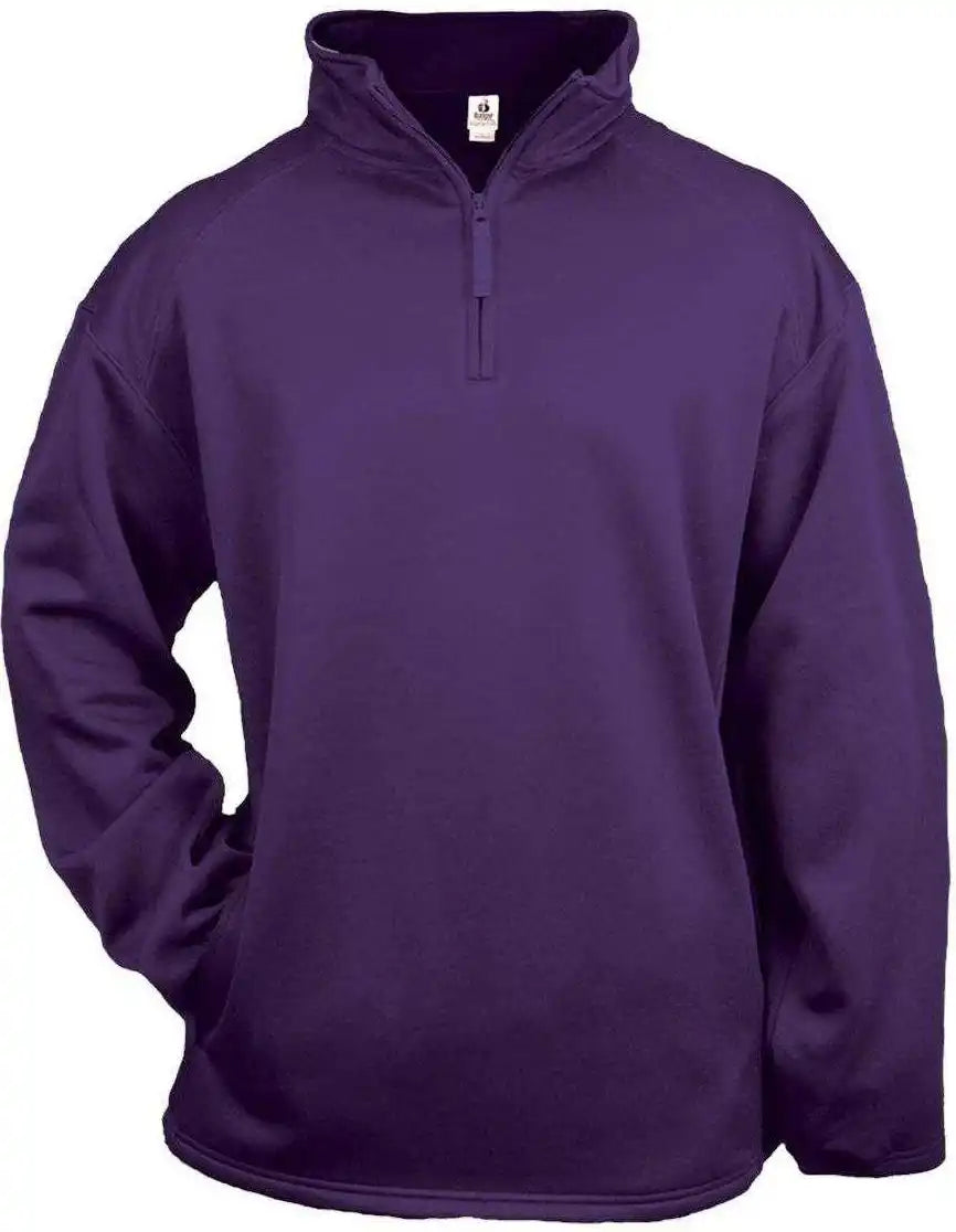 Badger Sport 1480 1/4 Zip Poly Fleece Pullover Purple