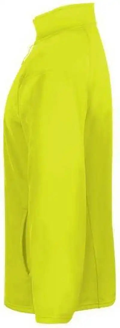 Badger Sport 1480 1/4 Zip Poly Fleece Pullover Safety Yellow Green