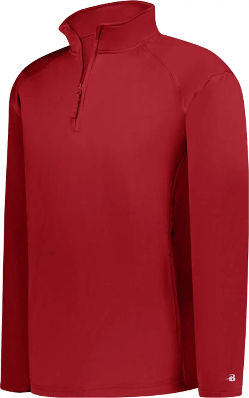 Badger Sport 1480 Performance Fleece 1/4-zip Pullover - Red