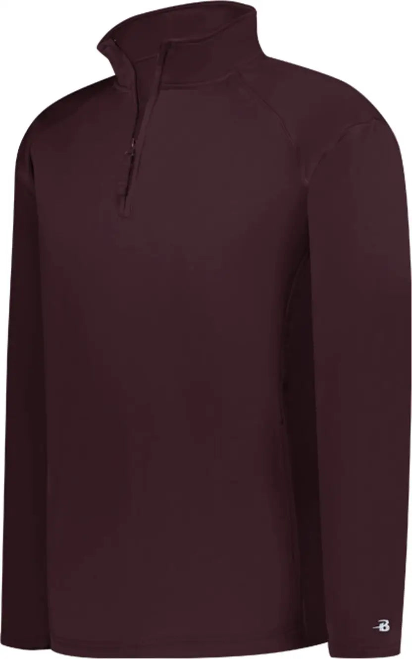 Badger Sport 148000 Performance Fleece 1/4 Zip Pul - Maroon - Adult Xs