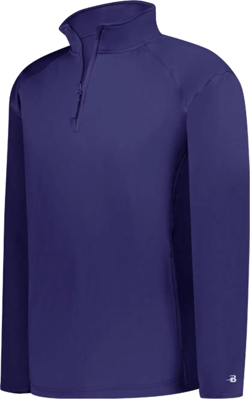 Badger Sport 148000 Performance Fleece 1/4 Zip Pul - Purple - Adult Xs