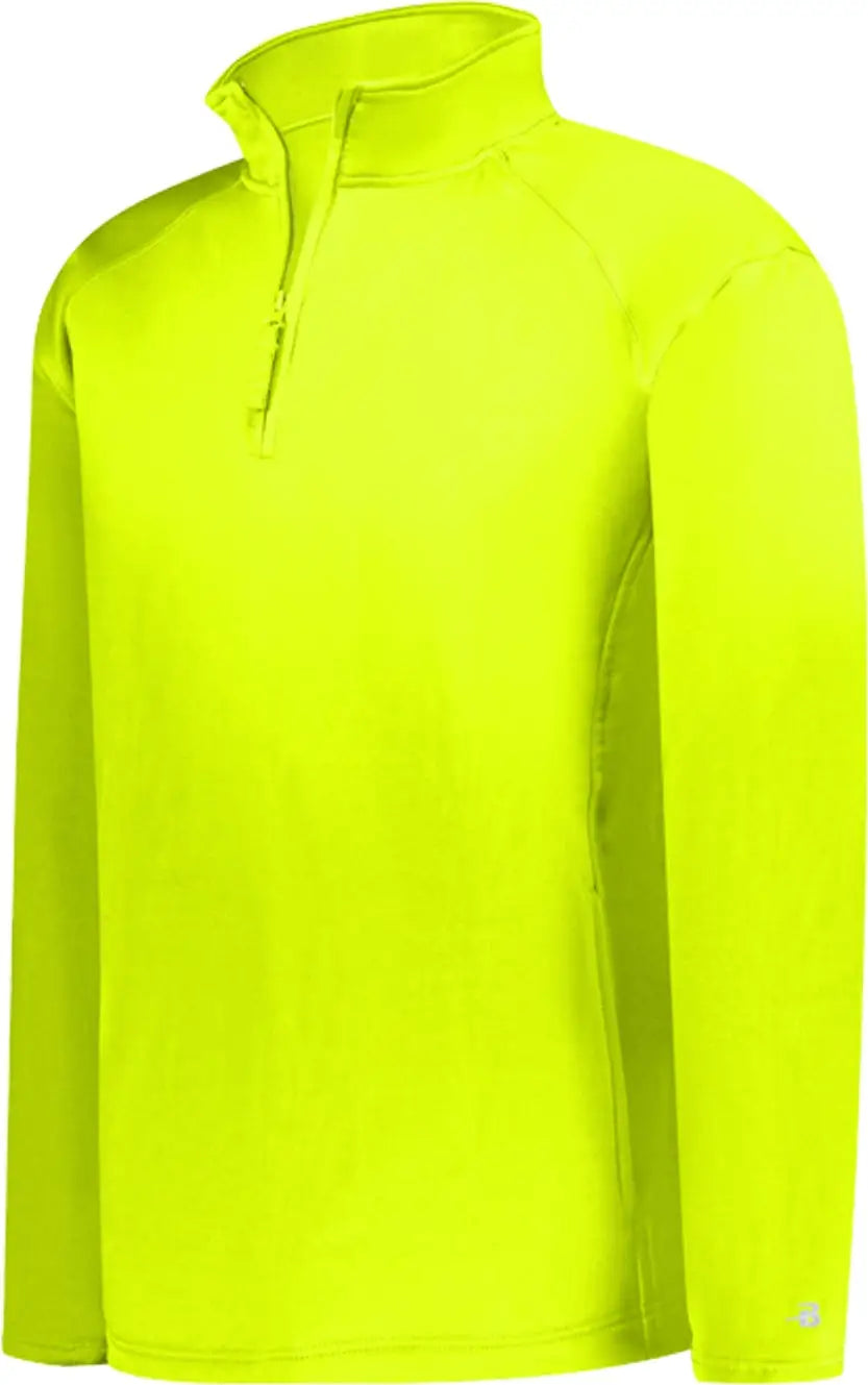Badger Sport 148000 Performance Fleece 1/4 Zip Pul - Safety Yellow - Adult Xs