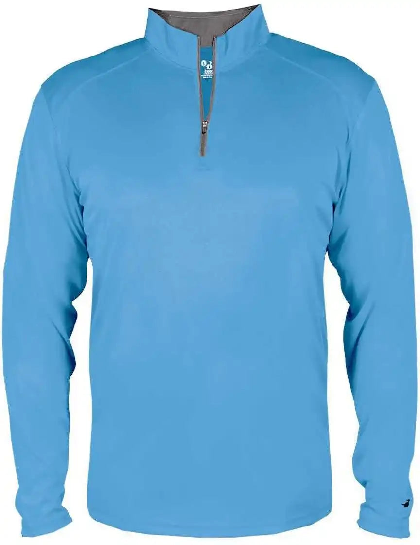 Badger Sport 2102 B-core Youth 1/4 Zip - Columbia Blue Graphite