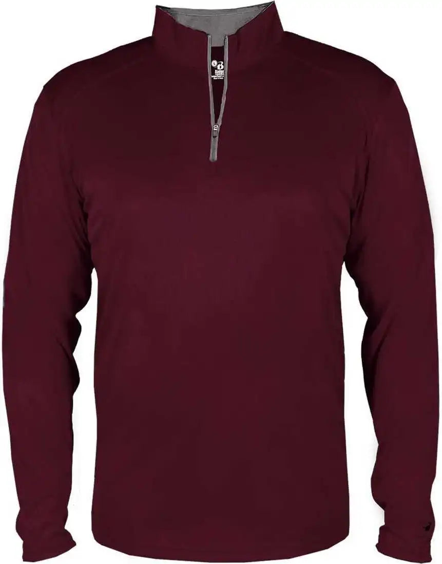 Badger Sport 2102 B-core Youth 1/4 Zip - Maroon Graphite