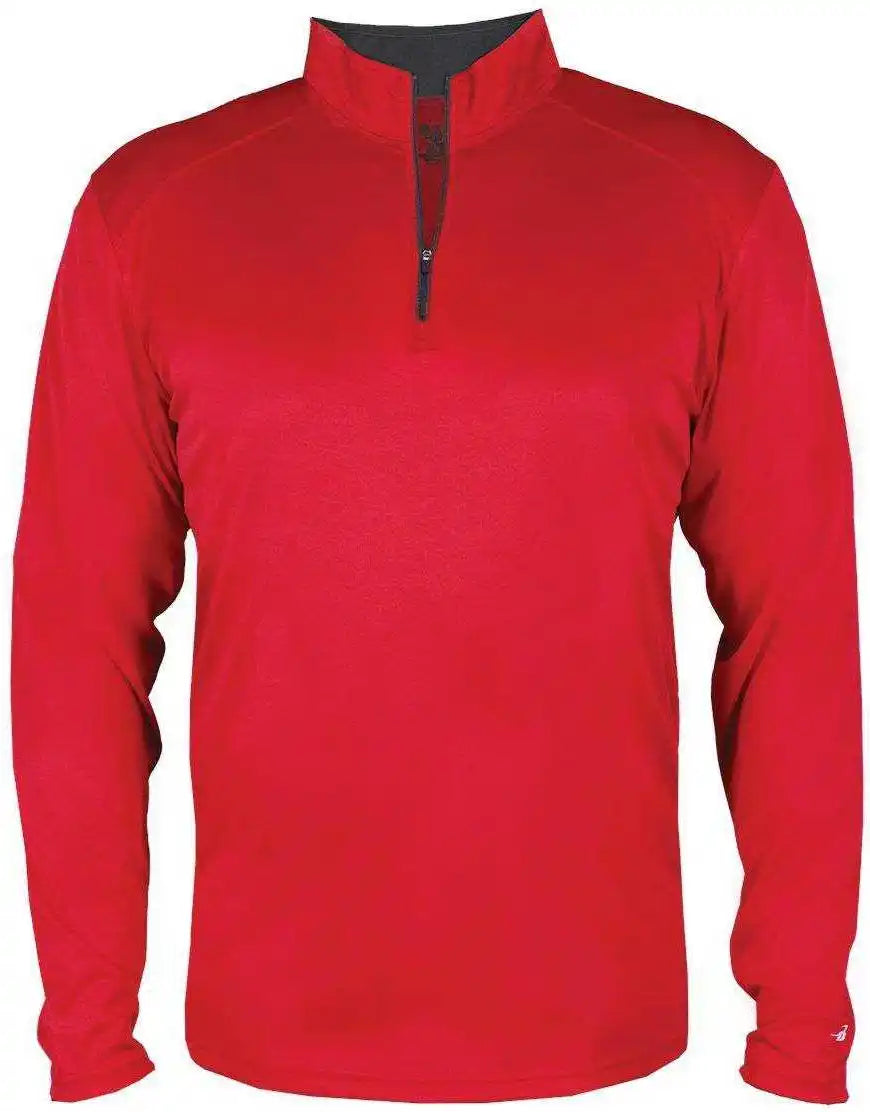 Badger Sport 2102 b Core Youth 1/4 Zip Red Graphite
