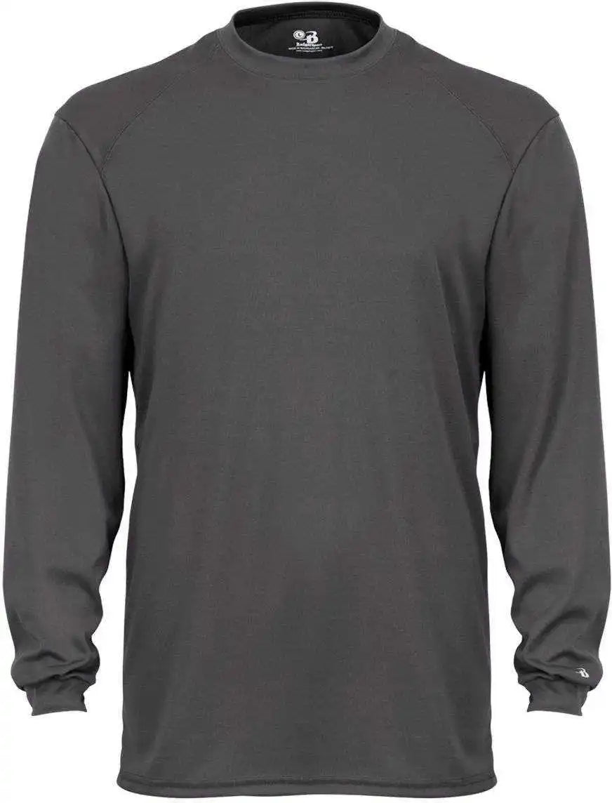 Badger Sport 2104 Youth b Core Long Sleeve Tee Dark Gray