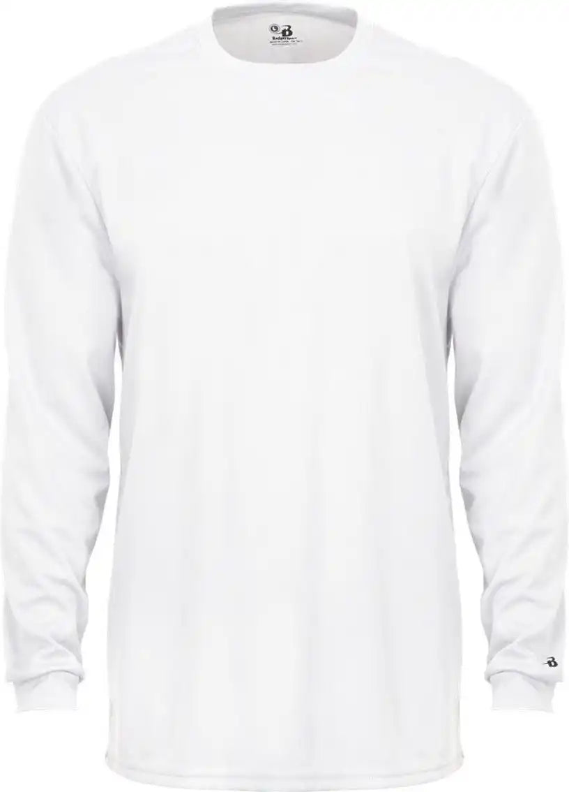 Badger Sport 2104 Youth B-core Long Sleeve Tee - White