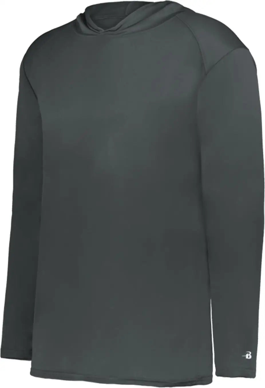 Badger Sport 2105 B-core Long Sleeve Youth Hoodie Tee - Graphite - Dark Gray / Xs