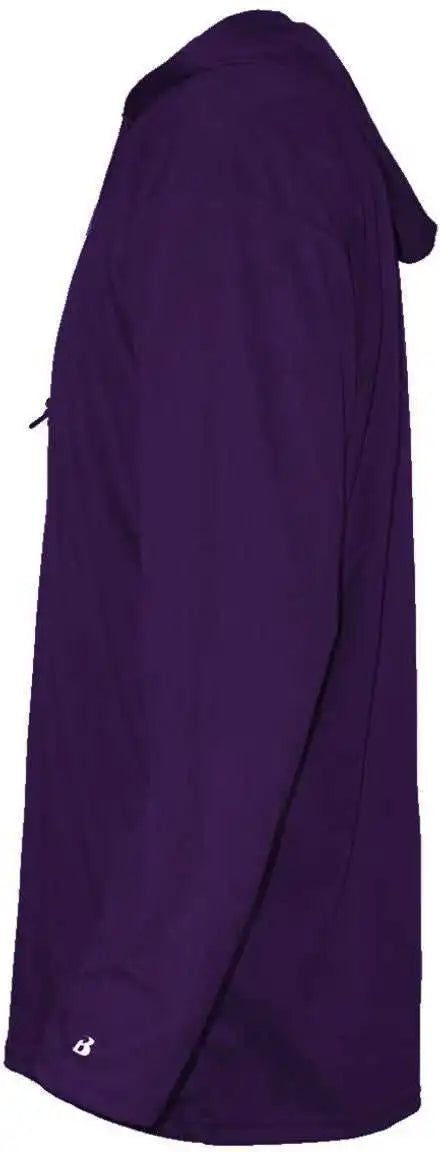 Badger Sport 2105 b Core Long Sleeve Youth Hoodie Tee Purple