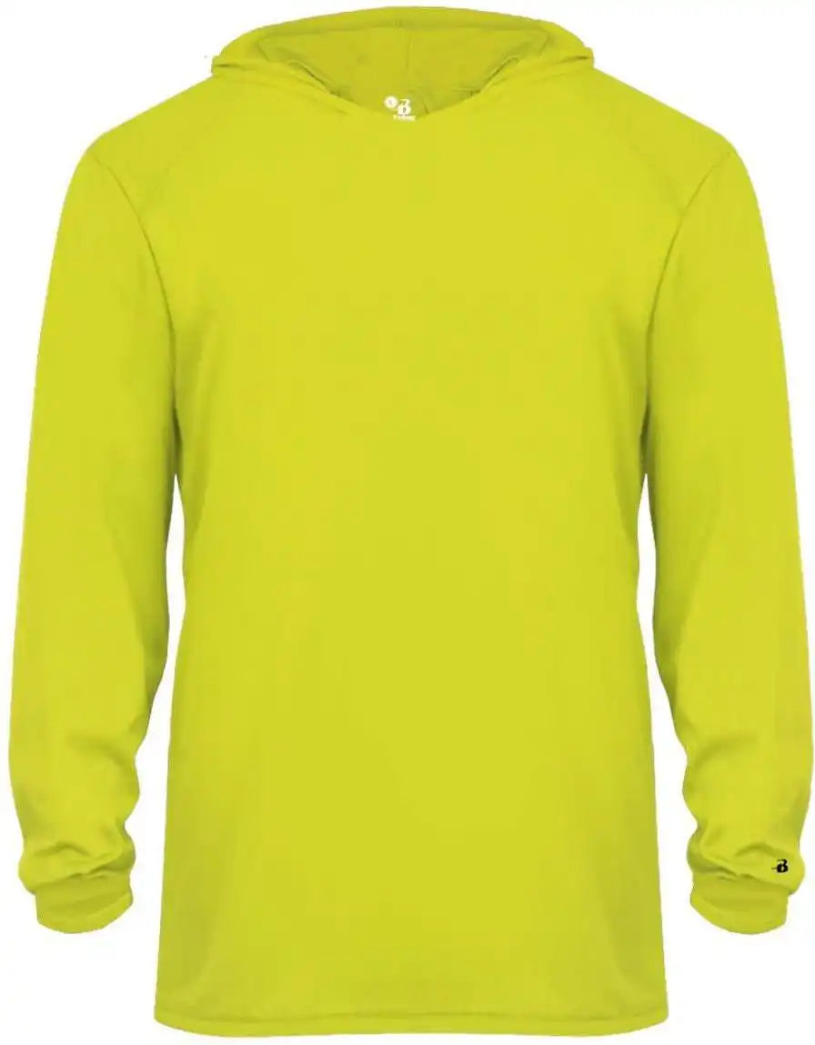 Badger Sport 2105 b Core Long Sleeve Youth Hoodie Tee Safety Yellow Green