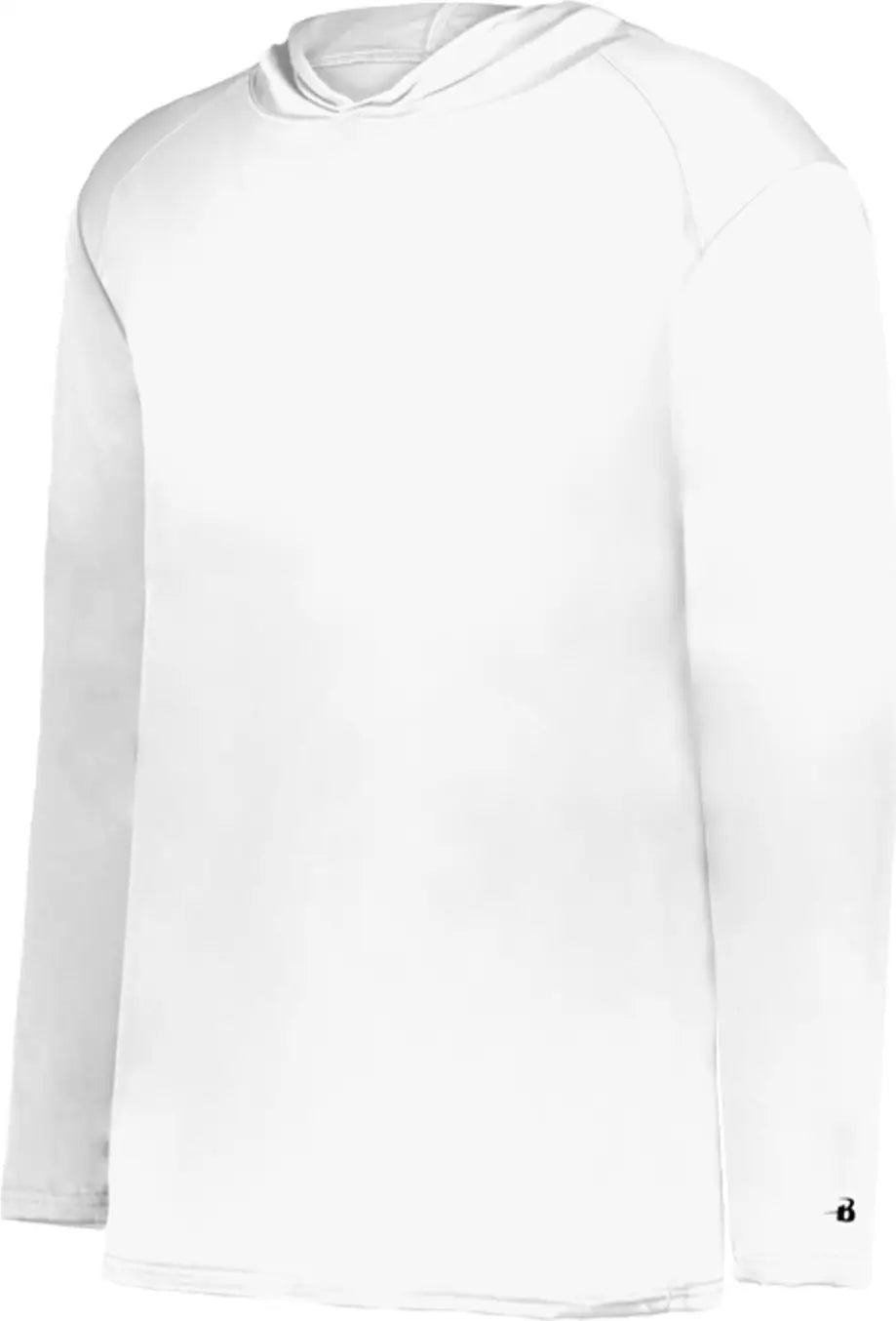 Badger Sport 2105 B-core Long Sleeve Youth Hoodie Tee - White