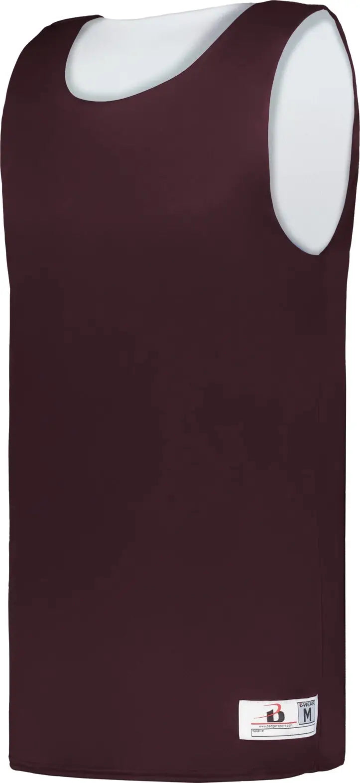 Badger Sport 2129 Youth B-core Reversible Jersey - Maroon White - Xs