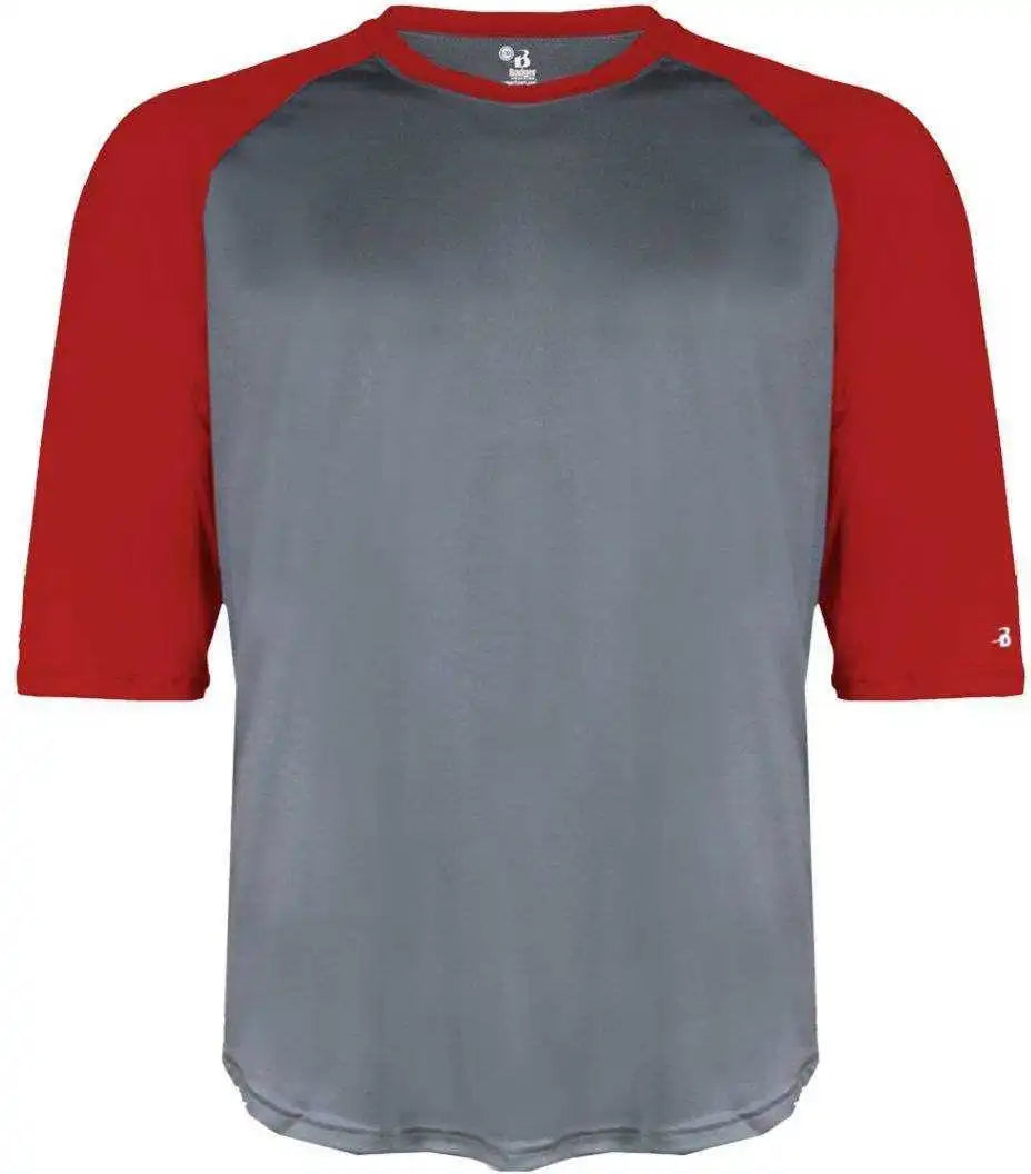 Badger Sport 2133 b Baseball Youth Undershirt Graphite Red