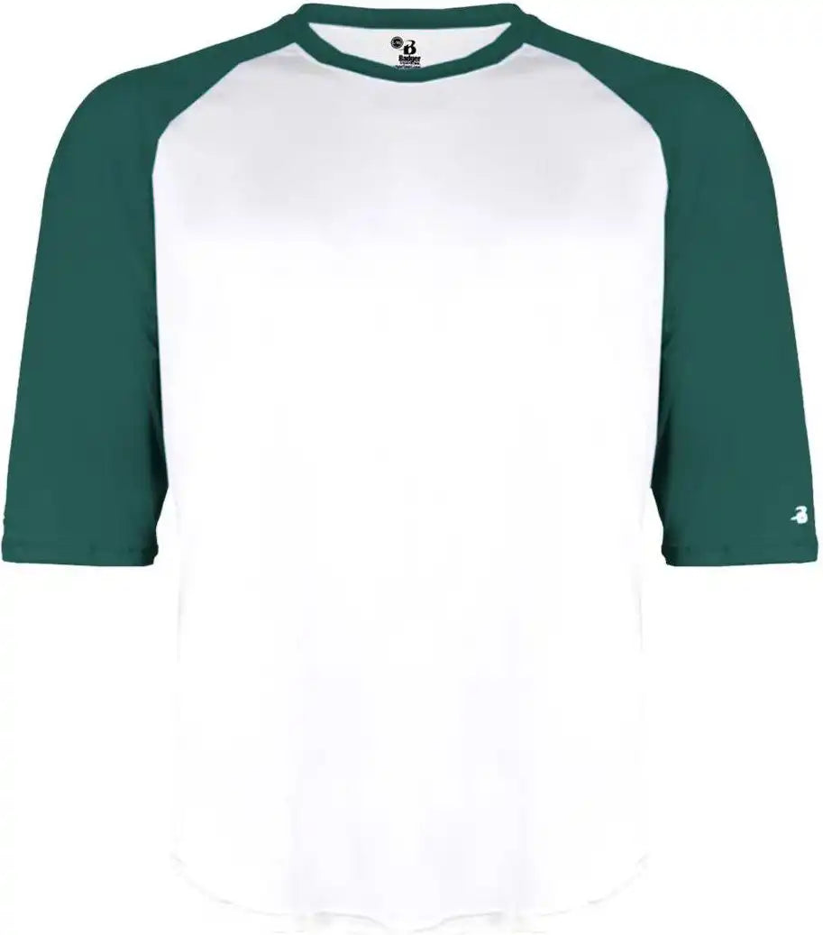 Badger Sport 2133 b Baseball Youth Undershirt White Forest