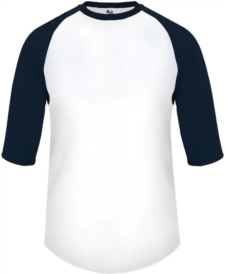 Badger Sport 2133 b Baseball Youth Undershirt White Navy