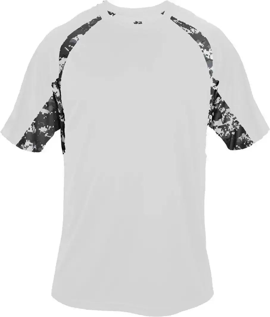 Badger Sport 2140 Digital Hook Youth Tee - White Black