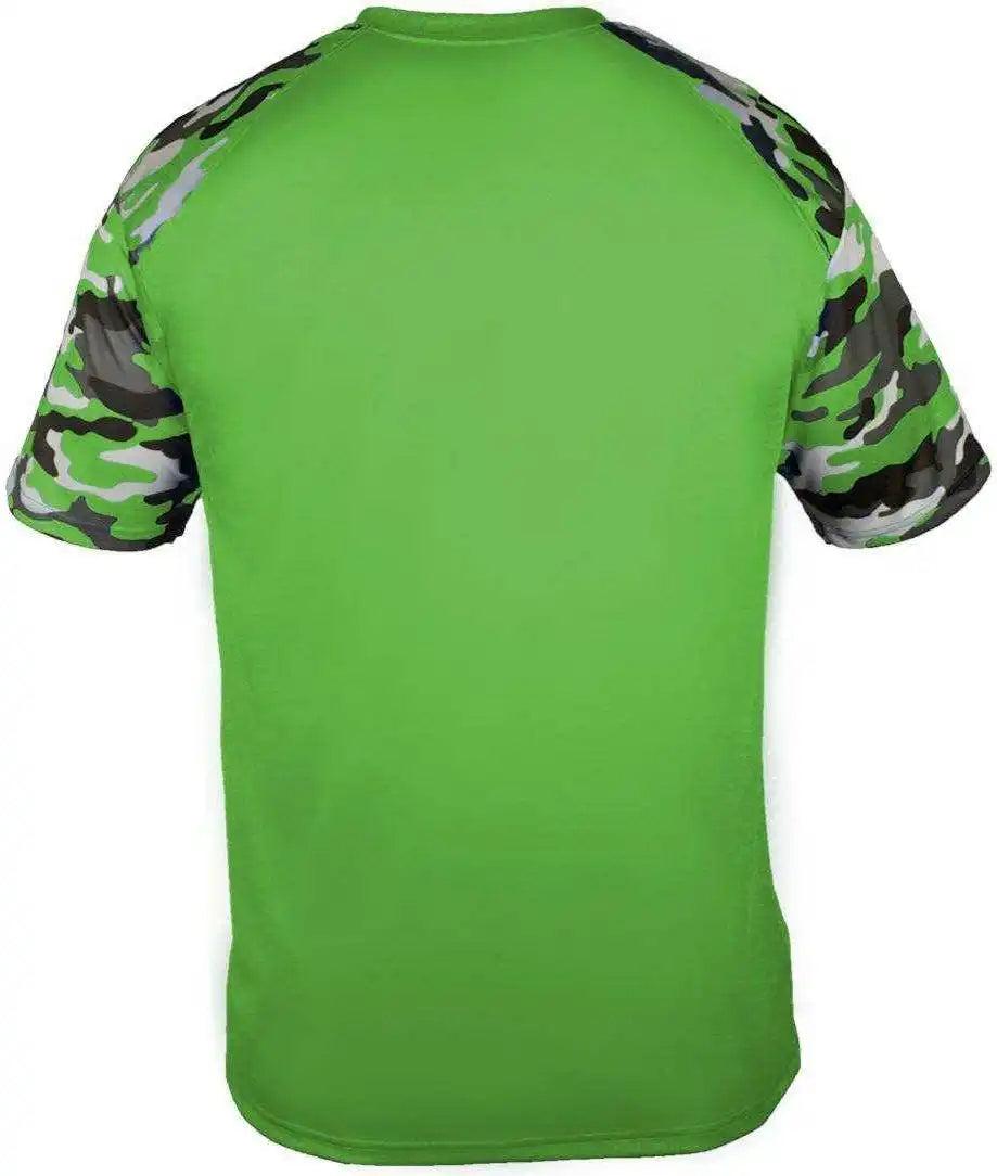 Badger Sport 2141 Camo Youth Tee - Lime
