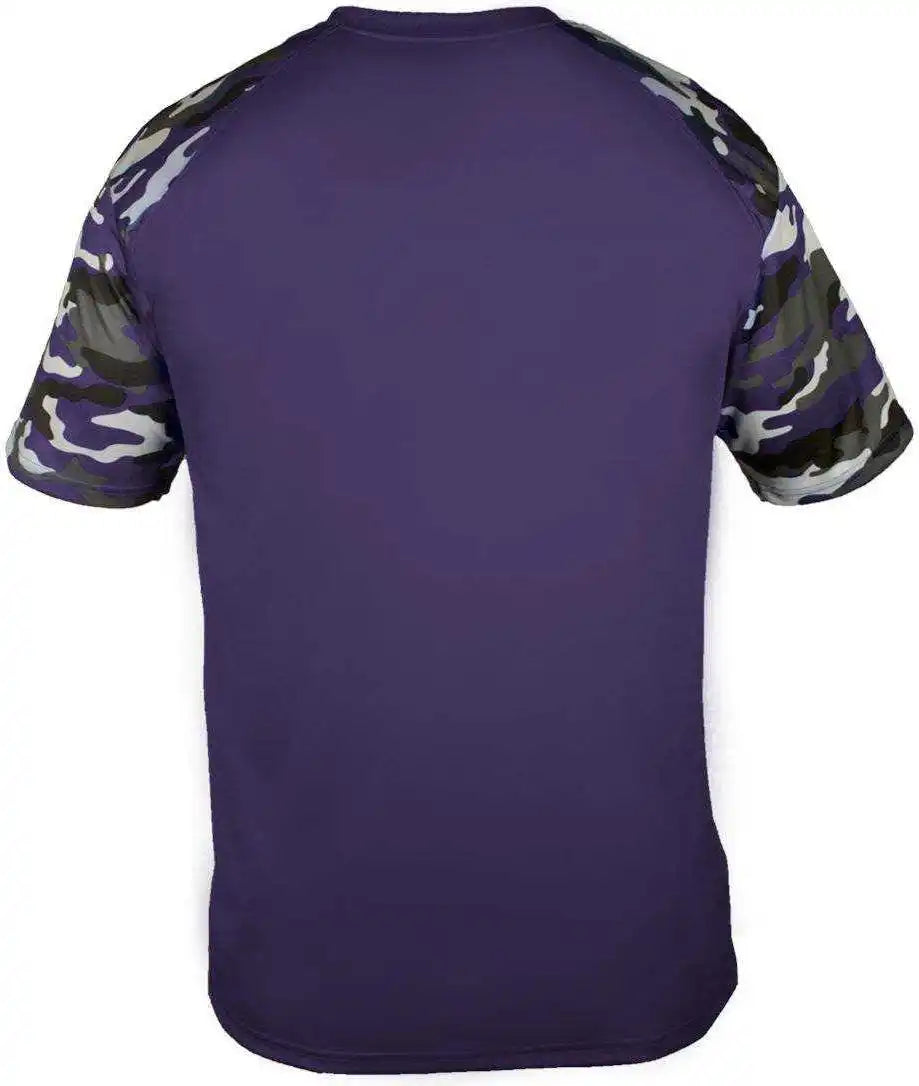 Badger Sport 2141 Camo Youth Tee Purple