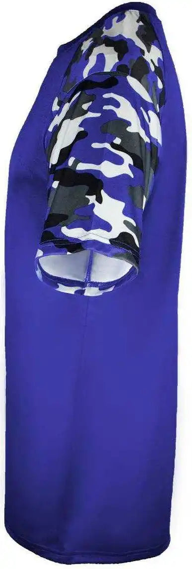 Badger Sport 2141 Camo Youth Tee - Royal