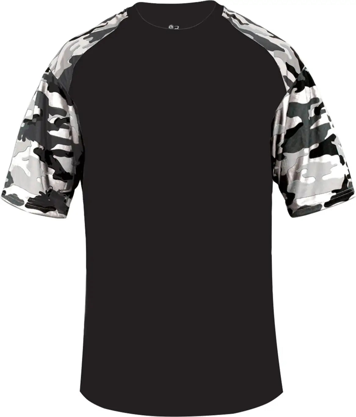 Badger Sport 2141 Youth Camo Tee - Black White - Xs
