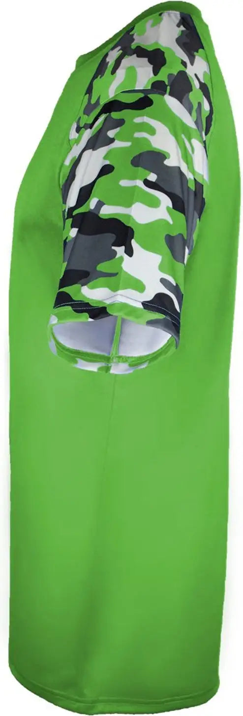 Badger Sport 2141 Youth Camo Tee - Lime