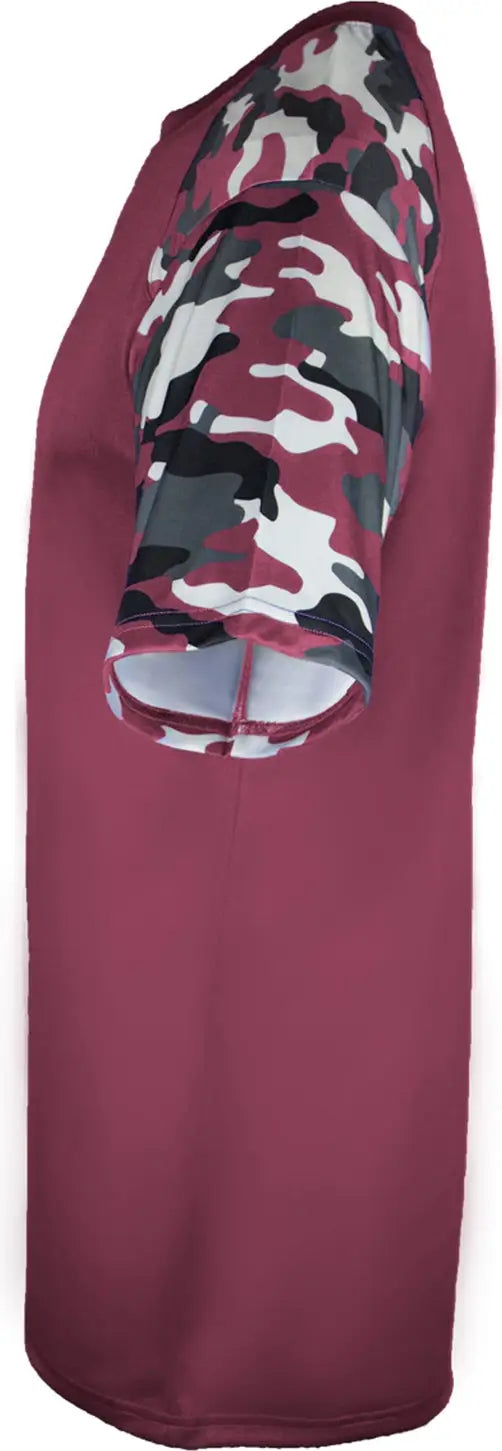 Badger Sport 2141 Youth Camo Tee - Maroon
