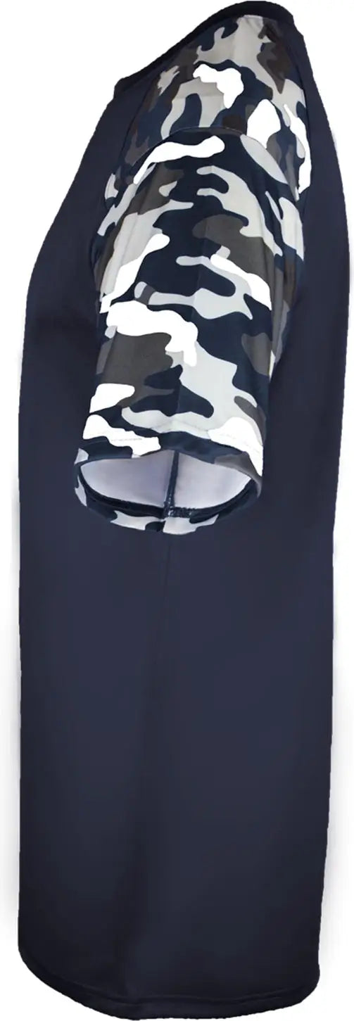 Badger Sport 2141 Youth Camo Tee - Navy