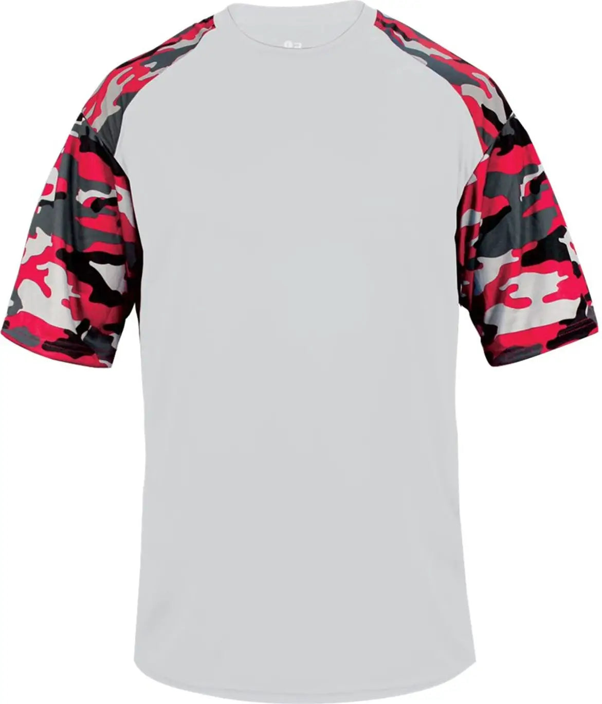 Badger Sport 2141 Youth Camo Tee - White Red - Xs