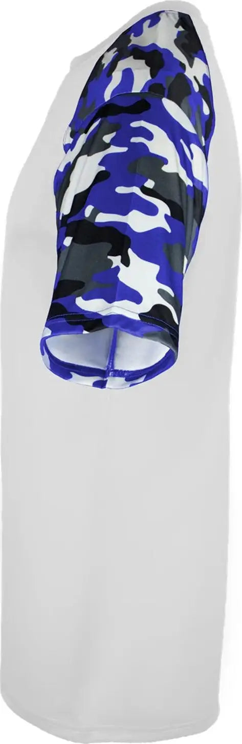 Badger Sport 2141 Youth Camo Tee - White Royal