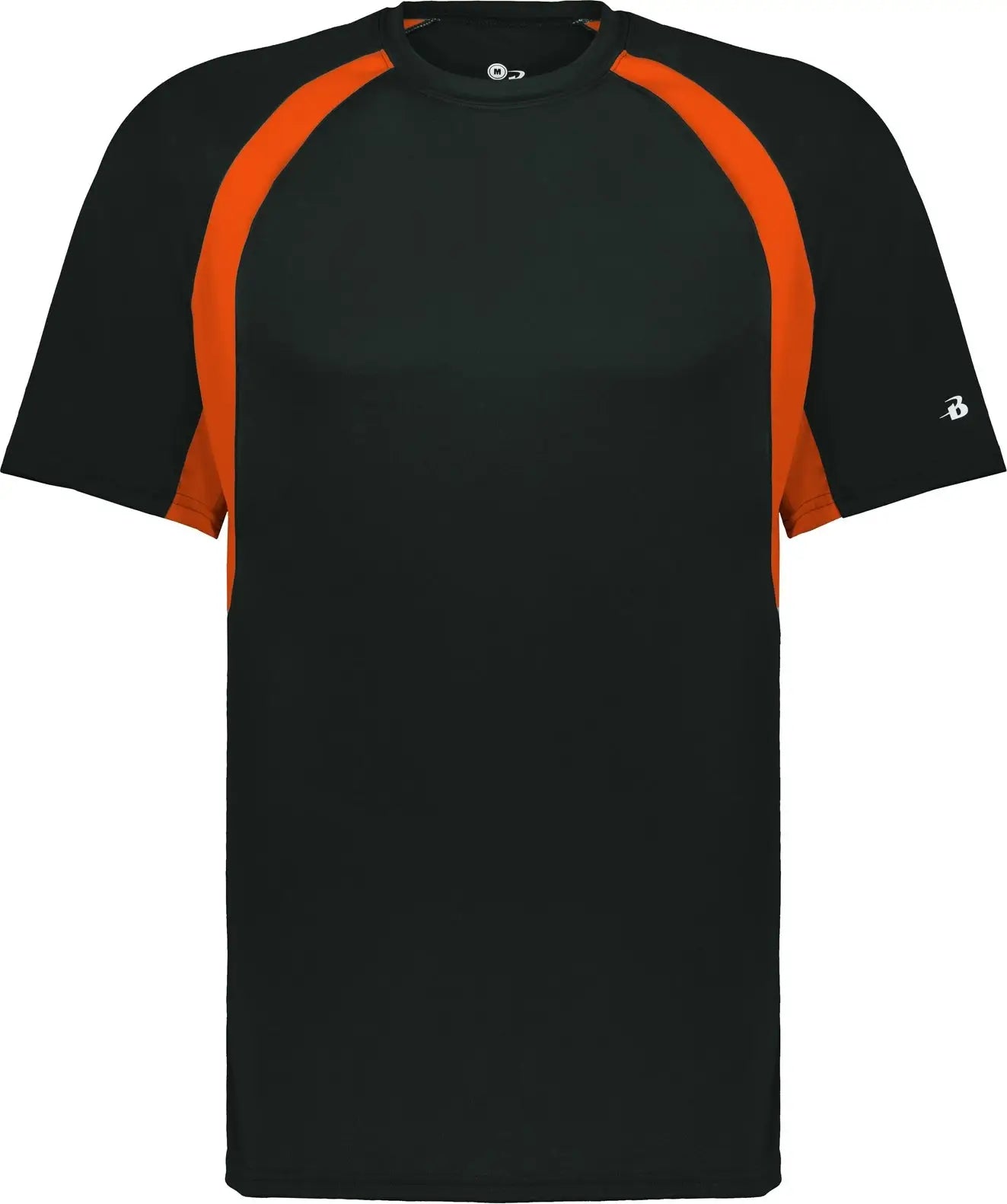 Badger Sport 2144 Youth Hook Tee - Black Burnt Orange - Xs