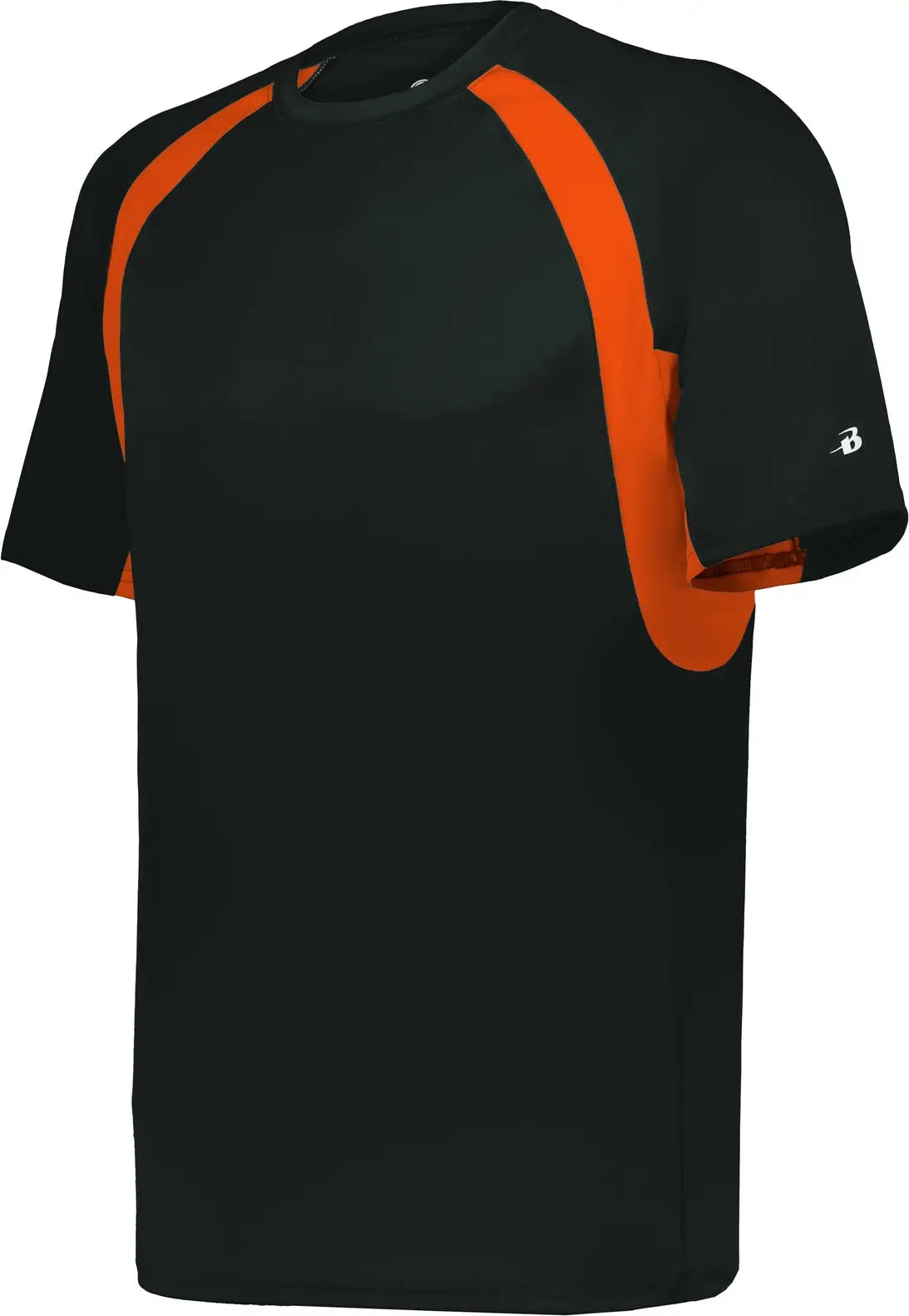 Badger Sport 2144 Youth Hook Tee - Black Burnt Orange - Xs