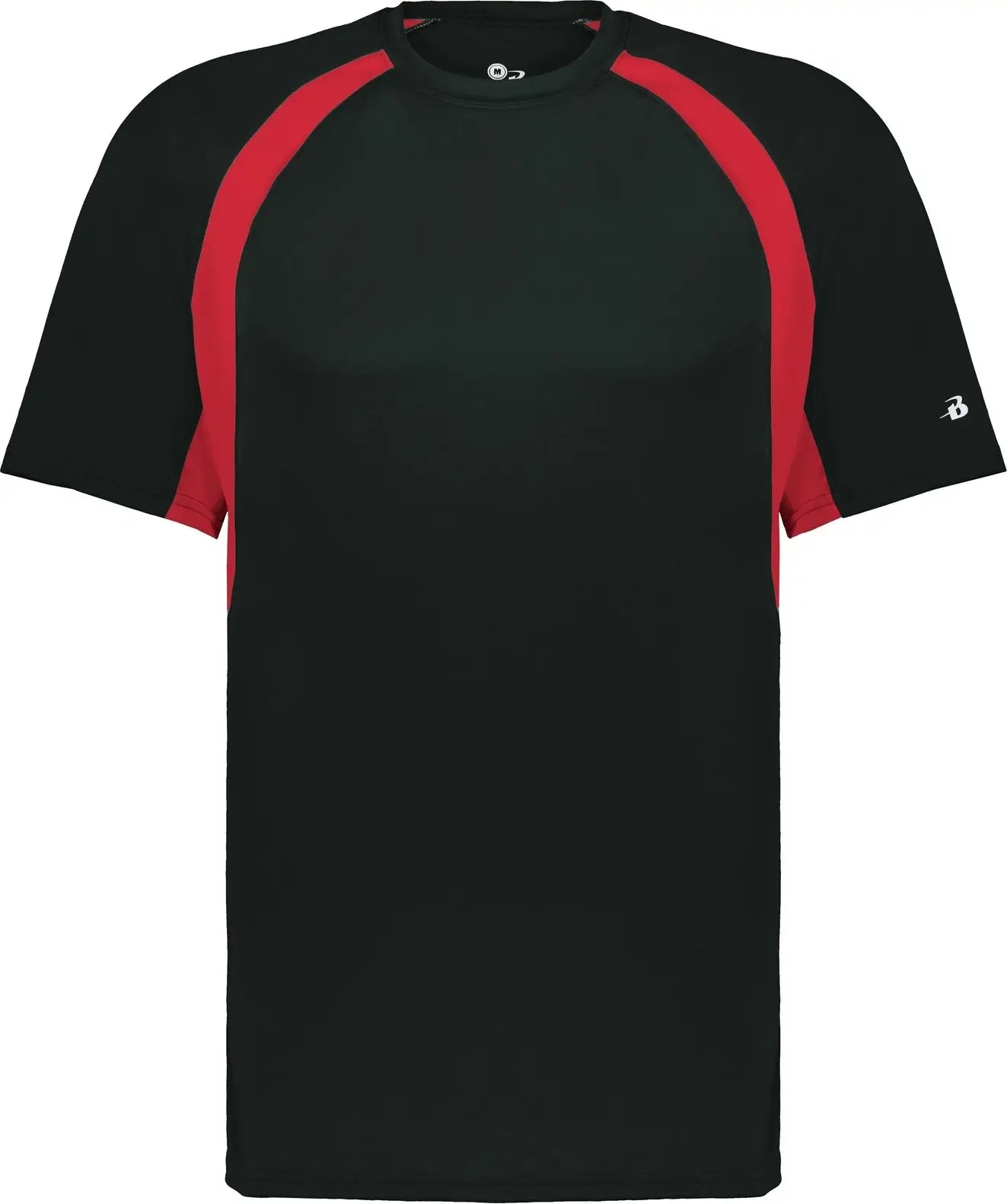Badger Sport 2144 Youth Hook Tee - Black Red - Xs